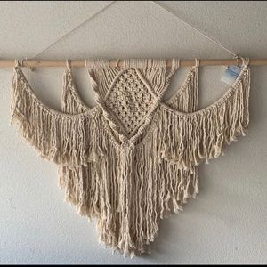 3 foot x 3 foot natural macrame wall hanging